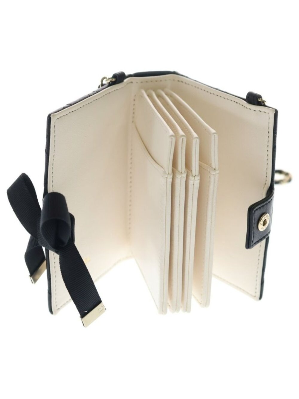 Chanel Book Card Case Mini Bag Chain Black Lambskin Gold - Picture 5 of 6